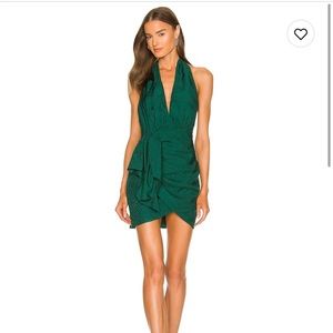 NBD Pari Green Mini Halter Dress
